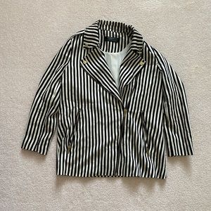 Zara pin stripe asymmetric zip jacket S